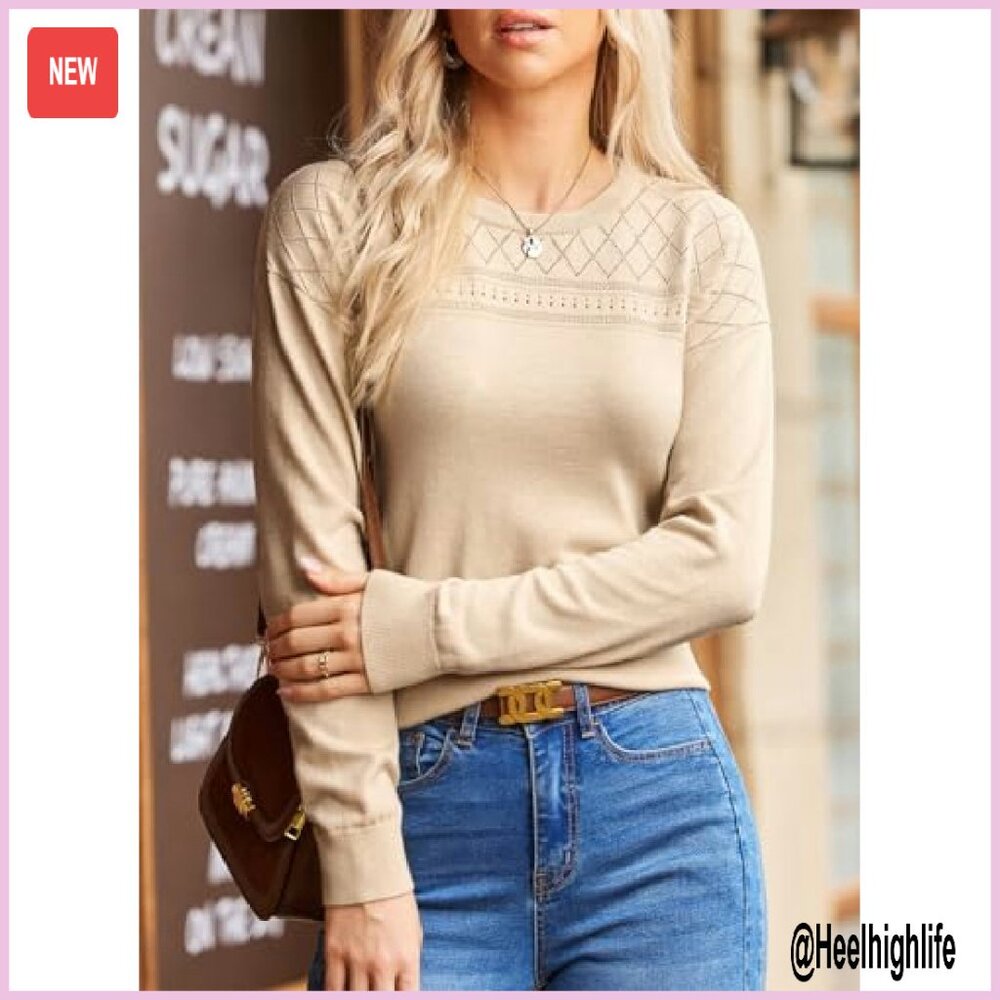 Lightweight Wool Hollow Out Pullover Sweater Wome… - image 6